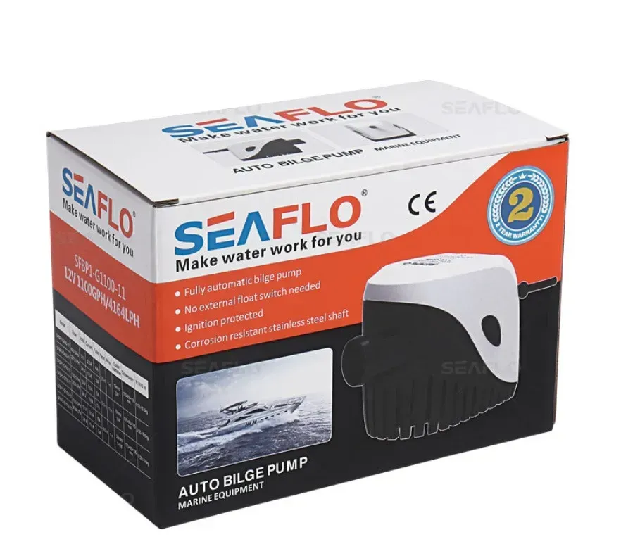 Помпа Seaflo трюмна SFBP1-G1100-11 автоматична 12V 5A пропускна здатність 69 л/хв висота підйому 3.4 м - Зображення 3