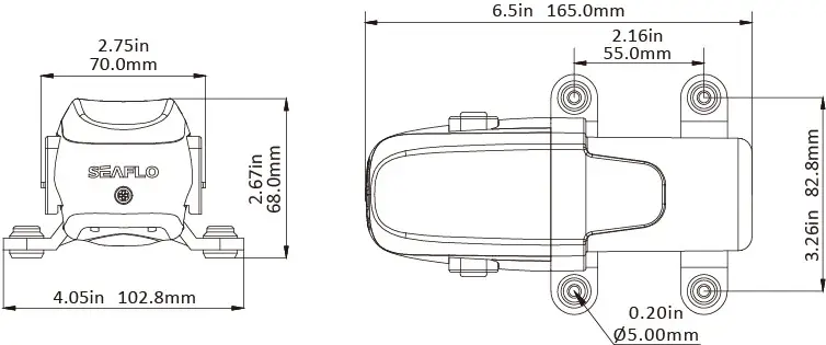 Автоматичний насос для води SEAFLO 5,6 л/м SFDP1-015-040-23A. Купити діафрагмову помпу для катера, авто дому, 5,6 л/м - Зображення 6