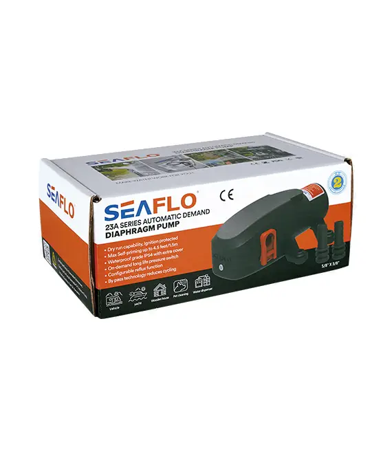 Автоматичний насос для води SEAFLO 5,6 л/м SFDP1-015-040-23A. Купити діафрагмову помпу для катера, авто дому, 5,6 л/м - Зображення 2