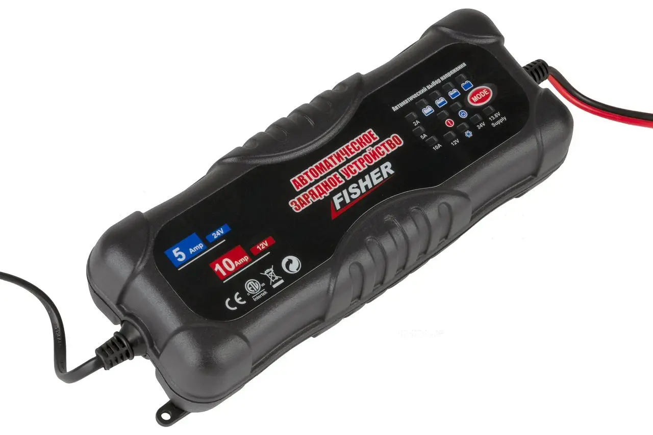 Зарядка Fisher T4-0227 2/5/10А імпульсне 12-24V автоматична для AGM гелевих тягових акумуляторів - Зображення 3
