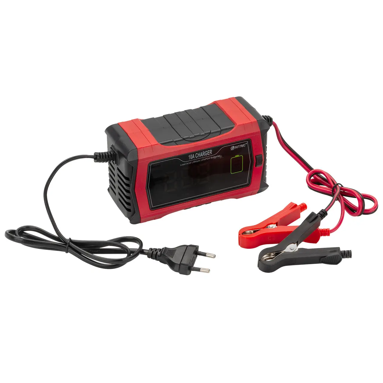 Зарядний пристрій HT-RC 10A 12V/24V червоний для LiFePO4 та свинцево-кислотних акумуляторів - Зображення 3