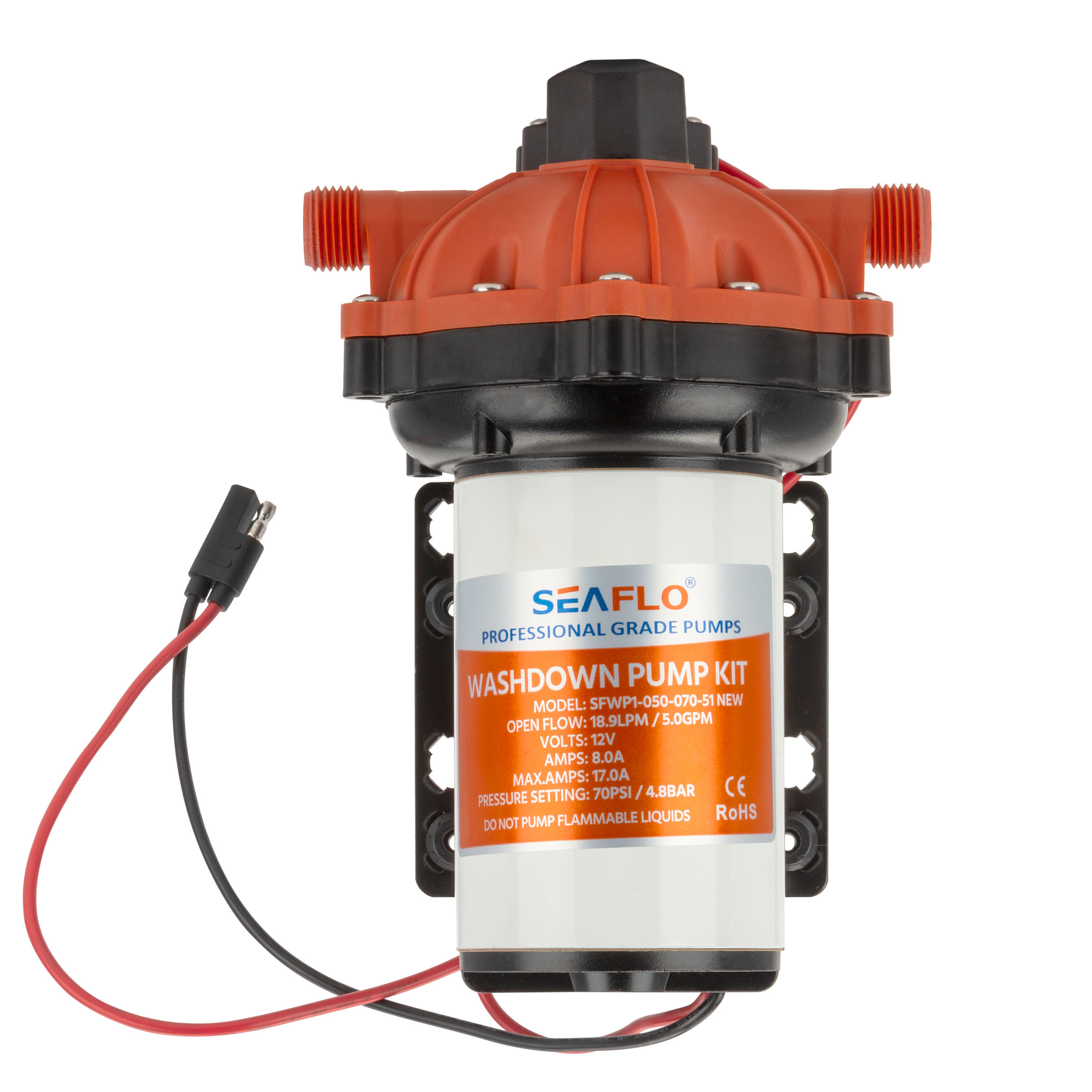 Автомийка SEAFLO SFWP1-050-070-51 20 л/хв 70 psi комплект помивний душ насос шланг розпилювач автоматичне включення - Зображення 2
