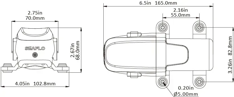 Насос автоматичний помпа діафрагмова SEAFLO SFDP1-015-040-23A 5.6 л/хв 40 PSI для човнів та дач - Зображення 7
